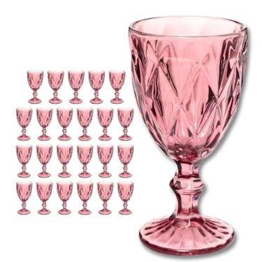 Imagem de Taças de Vidro Lilás 300 ml – Conjunto 24 Unidades Diamond Dona Laura para Água, Suco ou Vinho