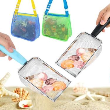 Imagem de Conjunto de pás de malha de praia, pacote com 3 lontras, 2 unidades co