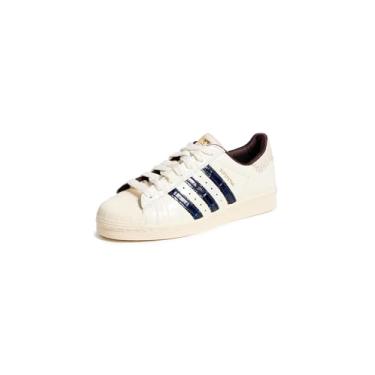 Imagem de adidas Tênis unissex Wales Bonner Superstar, Branco/azul-marinho universitário, 6.5 Women/5.5 Men