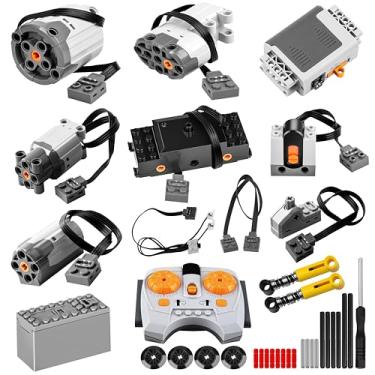 Imagem de JiaoJiRen 36Pcs Power Function Technic Parts with Powerful Motor and Remote Controls Battery Box IR Receiver Extension Wire Light Cord Control Switch Motor Kit for Compatible with Lego.