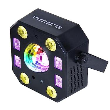 Imagem de ELIRIRA Stage Dj Party 5 Em 1 Luzes De Efeito Misto Com Bola Mágica, Padrão Led Par E Strobe/Uv, Controle Remoto Dmx Disco Ativado Por Som, Ótimo Para Casamento/Igreja/Boate/Festa