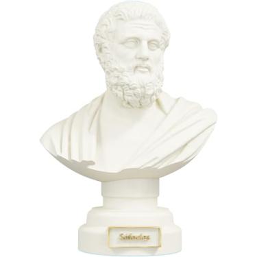 Imagem de Estátua Busto Sófocles - Dramaturgo Grego (Cor Mármore Dourado)