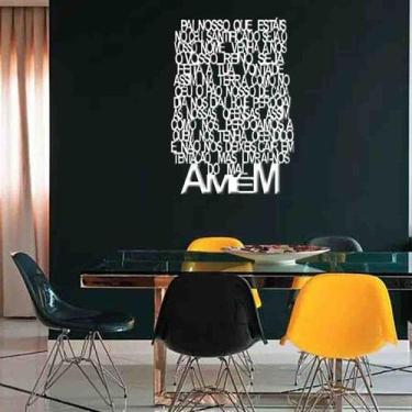 Imagem de Quadro Decorativo Oração Pai Nosso 3mm Vazado - Mdf - Decoarts, Branco