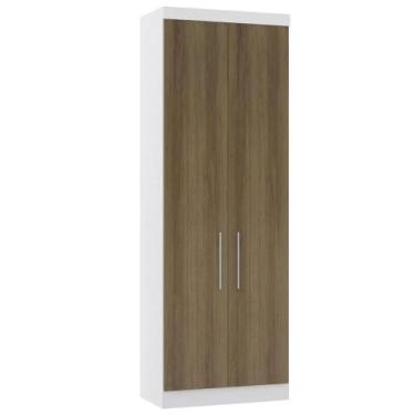 Imagem de Guarda-roupa Modulado 79cm 2 Portas Alpes Luciane, Branco/Avelã