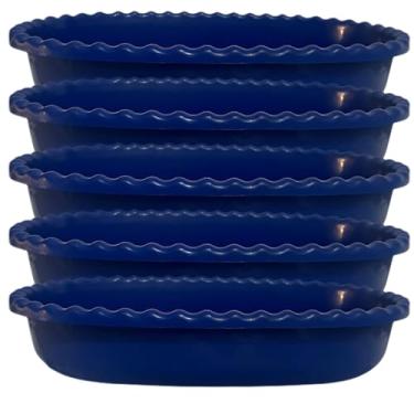 Imagem de Kit 30 Saladeiras Fruteiras Azul Grande Plástico 34cm