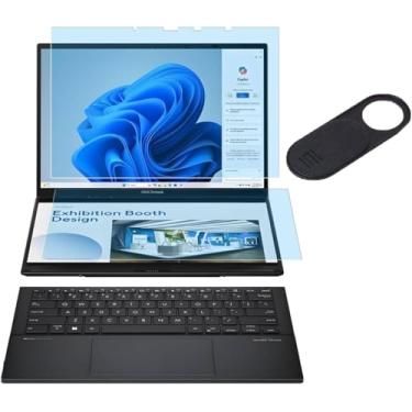 Imagem de MUBUY-GOL Pacote com 2 protetores de tela antiluz azul para laptop ASUS Zenbook Duo 2 em 1 2025-2024 OLED duplo de 14 polegadas (UX8406), filtro antirreflexo antirUV, reduz a tensão ocular