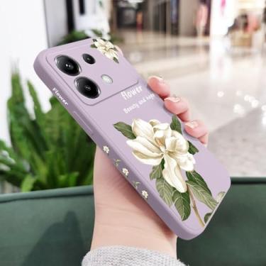 Imagem de Capa de silicone com estampa de flores para Xiaomi Poco F7 X7 X6 F6 M6 M5 M5S F5 X5 F4 X4 M4 F3 M3 X3 Pro Ultra 4G 5G GT, roxo claro, para Poco X4 GT