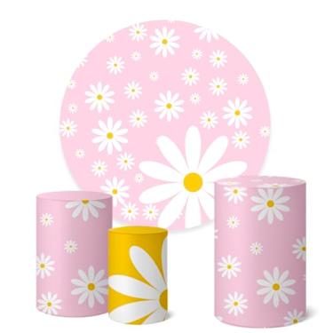 Imagem de Trio Capas Cilindro + Painel Sublimado 1,50m Margaridas (K1DAY0005)