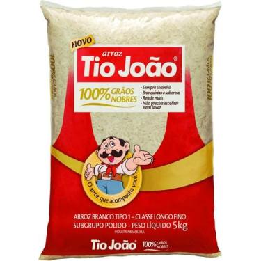 Imagem de Arroz Branco Tio João Grãos Nobres Tipo 1 Pacote 5kg