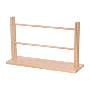 Imagem de Deevoka Suporte para exibição de pulseiras, expositor de relógios, provador de varejo, suporte de madeira para pulseiras, organizador de joias em camadas para, 2 Camadas