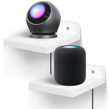 Imagem de FURAOMEILI Prateleira flutuante pequena para parede, conjunto de 2 prateleiras de parede de madeira de 12 cm, mini alto-falante, monitor de bebê, câmeras, suporte de exibição de estatuetas, para