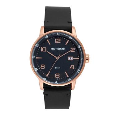 Imagem de Relógio MONDAINE masculino analógico couro preto 32786GPMVRH1