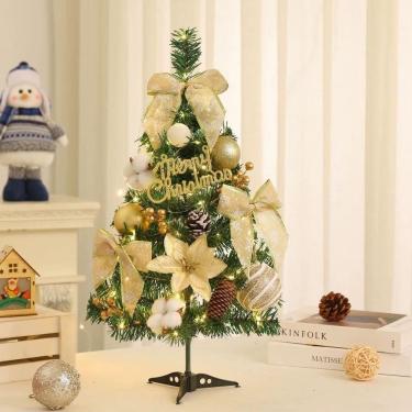 Imagem de Arvore De Natal Dobravel 60cm Galhos Pequenos Pinheiro Natalino De Mesa Escritorio Quarto Infantil Verde