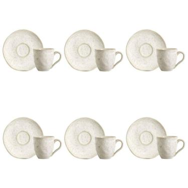 Imagem de Conjunto De Xícara De Cafezinho Com Pires 06 Peças Orgânico Vanilla Porto