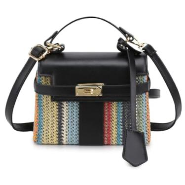 Imagem de QTKJ Bolsa de praia de palha para mulheres, sacola, bolsa para férias, viagens, uso diário (estilos 605