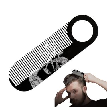 Imagem de Pentes de bigode para homens, escova de bigode de dente fino | Ferramenta de modelagem portátil antiarranhões, escova de detalhes de cabelo de dupla finalidade para homens, pai e marido