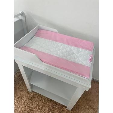 Imagem de Trocador De Bebê Anatômico Luxo Cômoda Com Capa Plástica Padrão Americano Várias Estampas (Rosa, Tamanho P)