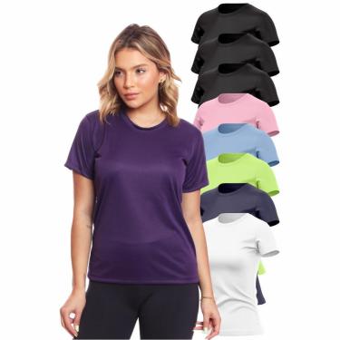 Imagem de Kit 8 Camisas Academia Esportiva Com Proteção Uv Feminina-Feminino