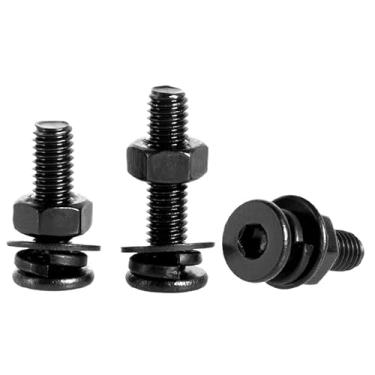 Imagem de Parafusos de cabeça chata Utrathin soquete sextavado preto SS304 arruelas de mola plana de porca sextavada M6 (50, M6 x 16 mm)