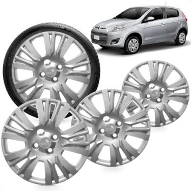 Imagem de Kit 4 Calotas Palio Essence 14 A 16 Aro 14 Prata Cubo Baixo Grid