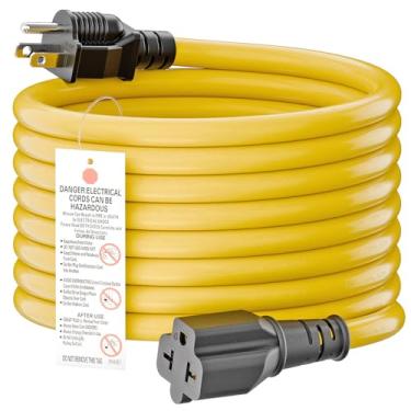 Imagem de [15 pés] Adaptador CA NEMA 5-15P para 5-15R/5-20R/6-15R/6-20R, plugue CA doméstico Plugrand 12AWG 15 Amp para cabo adaptador de lâmina T de 20 Amp, cabo de extensão 15A 125V para 20A 250V, 15 pés