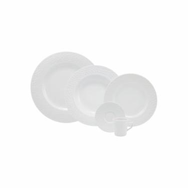 Imagem de Serviço de Jantar e Café 20 Peças em Porcelana, Modelo Ártico, Redondo com Relevo, Porcelana Schmidt