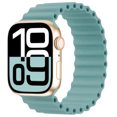 Imagem de Arctime Pulseira de silicone Ocean Solo compatível com Apple Watch Ultra/2 Series SE 10 9, 8, 7, 6, 5, 4, 3, 2 e 1 de 38 mm, 40 mm, 41 mm, 44 mm, 45 mm, 46 mm, 4, 3, 2 e 1