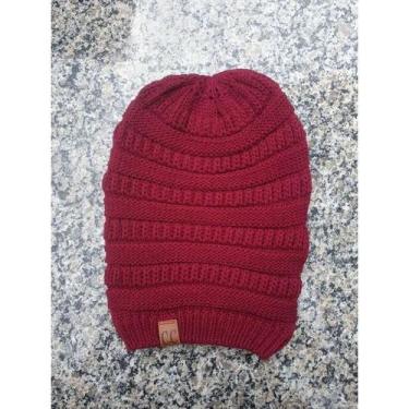 Imagem de Gorro Beanie Touca Unissex Inverno Tricô - oem, Marsala