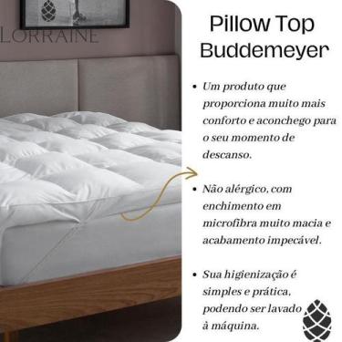 Imagem de Pillow Top Casal Buddemeyer Intense 100% Algodão Branco