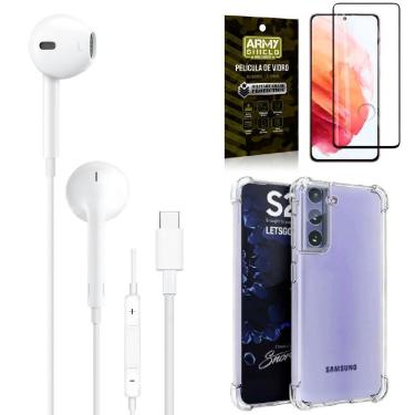 Imagem de Capa Samsung S21 + Fone De Ouvido Tipo C + Película 3D