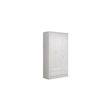 Imagem de Guarda Roupa 3 Portas 2 Gavetas Doce Sonho Roupeiro Branco - Qmovi