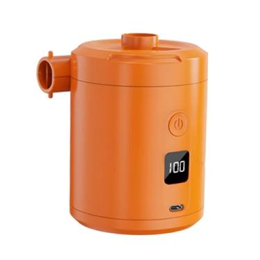 Imagem de UGPLM Bomba de ar elétrica, inflador e desinflador, recarregável para acampamento ao ar livre, portátil para colchões, almofadas e colchões infláveis, Laranja