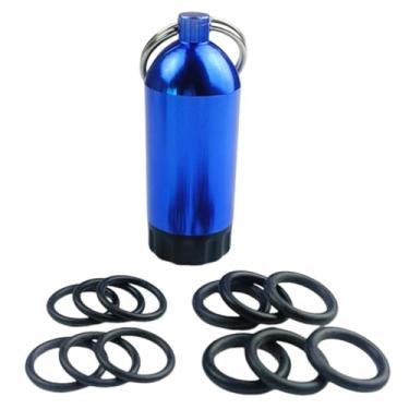 Imagem de KiBcsLic Mini tanque de mergulho com chaveiro, picareta de latão, anéis de borracha, Azul