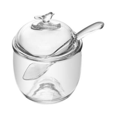 Imagem de Açucareiro 150ml de cristal transparente com colher e tampa Bird Wolff