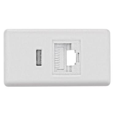 Imagem de Modulo Tomada de Transmissão de Dados Tramontina RJ 45 Cat 6 Branco