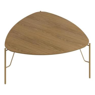 Imagem de Mesa de Centro Para Sala de Estar Alta Pés Industrial Dourado Alef I03