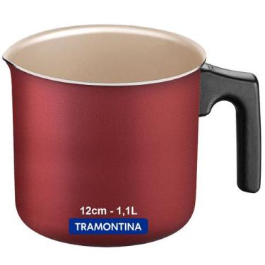 Imagem de Fervedor tramontina leiteira canecao caneco aluminio teflon, 1,1L, Tur