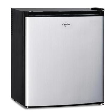 Imagem de Koolatron Geladeira compacta de aço inoxidável com freezer, capacidade de 48 litros, prata e preta, para lanches, refeições congeladas, bebidas, suco, cerveja, repouso, dormitório, escritório, sala de jogos ou trailer