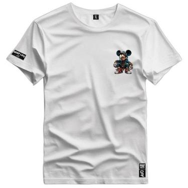 Imagem de Camiseta Coleção Cartoon PQ Miguel Mouse Jaqueta Shap Life, G2, Branco