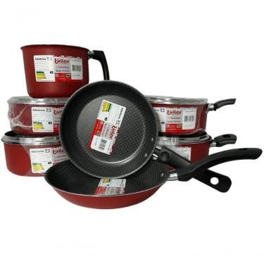 Imagem de Jogo Conjunto De Panelas 7 Peças Eirilar Teflon Vermelha
