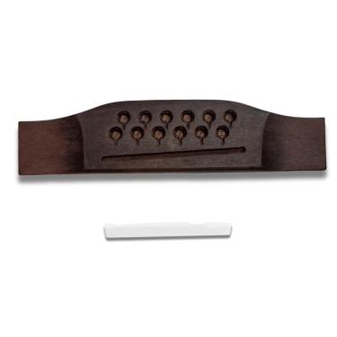 Imagem de Kit Folk Cavalete 12 Cordas Aço + Rastilho White