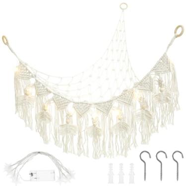 Imagem de Rede de brinquedo de pelúcia, rede com luz de estrela, portátil, rede de brinquedo de pelúcia para economizar espaço para pendurar rede de brinquedo decorativo organizador de rede rede de