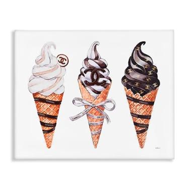 Imagem de Stupell Industries Design de arte de parede em tela de sorvete de marca de moda por Amanda Greenwood, 61 x 76 cm