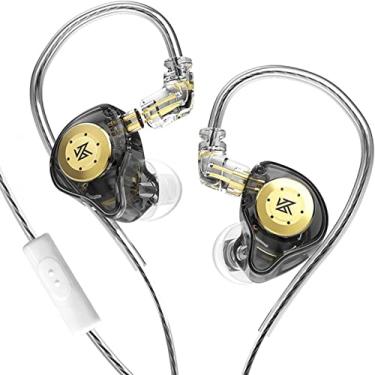 Imagem de Fones de ouvido KZ EDX PRO com 1DD, Yinyoo EDX PRO fones de ouvido intra-auriculares com fio Hi-Fi Deep Bass Sound com 1DD Novo 10 mm Dynamic Driver Over Ear Headset com cabo destacável (preto, com microfone)