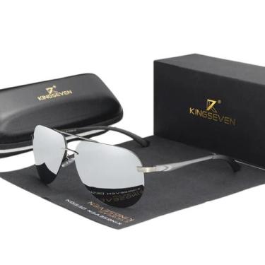 Imagem de Óculos De Sol Masculino Kingseven Aviador Polarizado Luxuoso, Espelhad