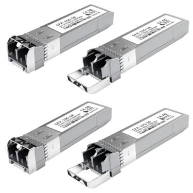 Imagem de Módulo SFP+ 10GBase-SR de 4 peças, transceptor Ethernet LC multimodo, MMF de 10G 850 nm até 400 m, compatível com Cisco SFP-10G-SR, Meraki, Ubiquiti UF-MM-10G, Mikrotik, Netgear, HPE, TP-Link, Aruba e