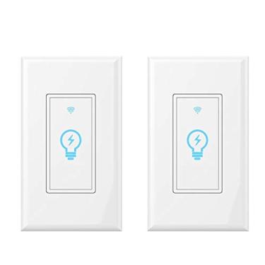 Imagem de micmi Interruptor de Luz Inteligente, Compatível com Alexa, Google Assistant, Ifttt, Wifi Light, Fio Neutro Necessário, Controle Remoto de Aplicativo de Configuração de Programação, Etl, Sem Necessida