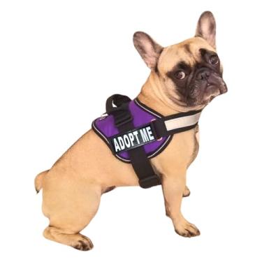 Imagem de Colete de nylon ADPOT ME. A compra vem com 2 adesivos removíveis reflexivos Adote ME. Meça seu cão antes de fazer o pedido