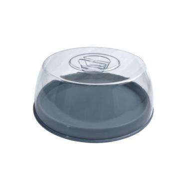Imagem de Boleira de plástico porta bolo cor cinza escuro Micromax