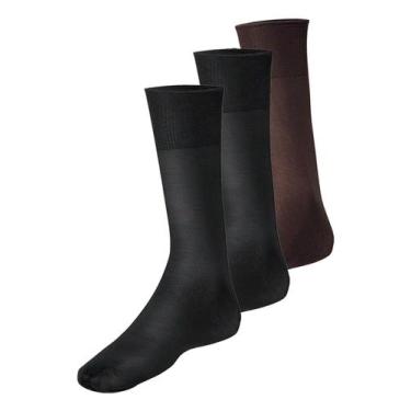 Imagem de Kit com 3 Pares de Meias Social Meianyl 6002-001 Colorido - LUPO, Pret